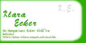 klara ecker business card